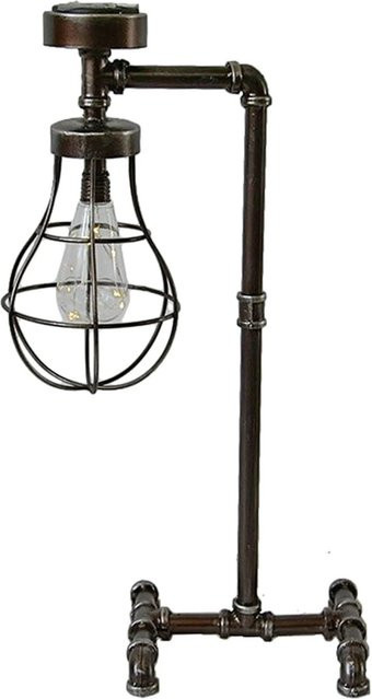 DELUKE Solar-Stehlampe TURIN aus Stahl in Braun als LED-Gartenleuchte für Terrasse und Outdoor, H: 59 cm, B: 22 cm, T: 33 cm - Bild 1