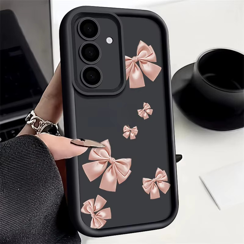 Schleifenknoten Silikonhülle für Samsung Galaxy S25 FE S26 S24 S23 S22 Ultra Plus A57 A37 A56 A55 A27 A17 A16 A15 A36 in Schwarz - Bild 3