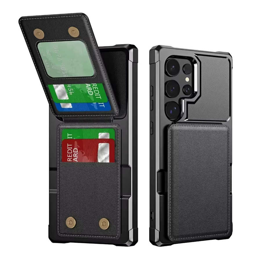 Handyhülle mit Kartenhalter für Samsung Galaxy S25 S26 S24 S23 S22 S21 Ultra Plus und A-Serie in Schwarz und Lila - Bild 7