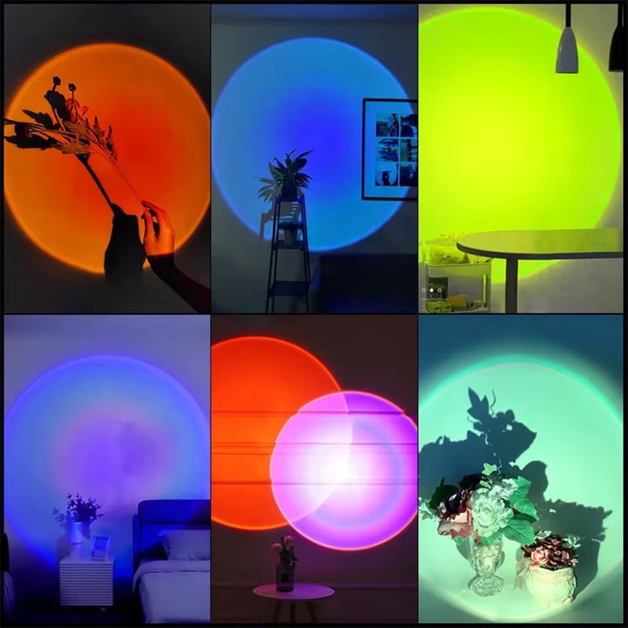 YzzYzz LED Sonnenuntergang Licht Regenbogen Nachtlampe Projektor für Atmosphäre und Fotografie - Bild 4