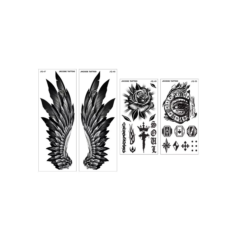 JKCODE TATTOO Arm-Tattoo-Set, 4-teilig, Street-Graffiti-Stil, wasserdicht - Bild 4