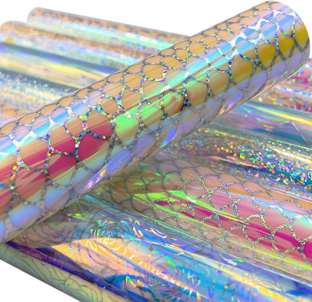 Findohope Holografische Bastelvinyl selbstklebend in Multicolour und Pink zum Schneiden für Logos, Buchstaben und Glasscheiben - Bild 1