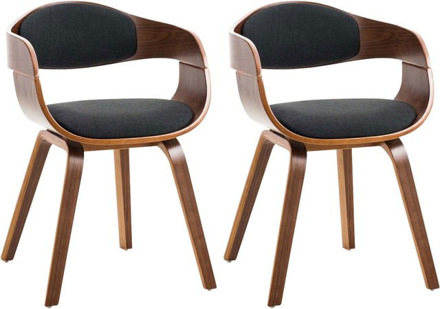 CLP 2er Set Esszimmerstühle Kingston ergonomisch mit umlaufender Rückenlehne und Holzgestell - Bild 1