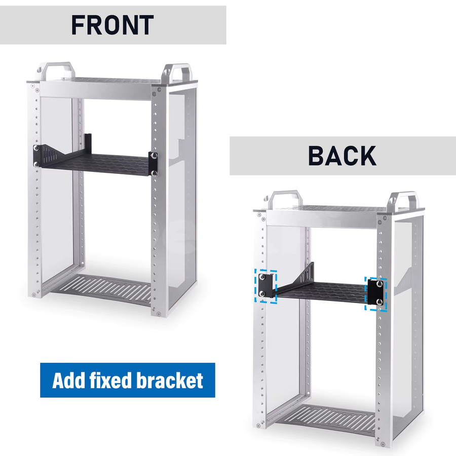 DeskPi RackMate Zubehör Rack Regal 10 Zoll 1U für T0/T1 Serverschrank, Schwarz - Bild 3