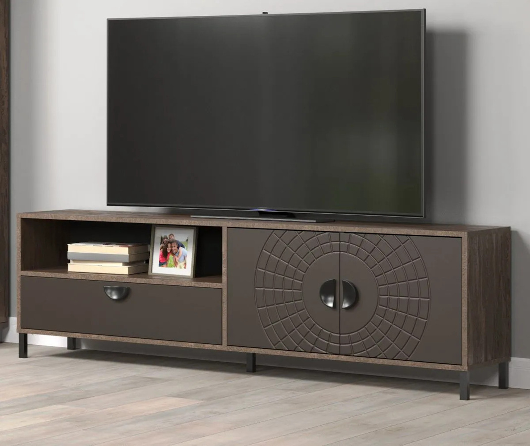 Modernes TV-Lowboard Oriana von TOP.FURN in Bronze und Rost, B/T/H: 183 x 40 x 55 cm - Bild 1