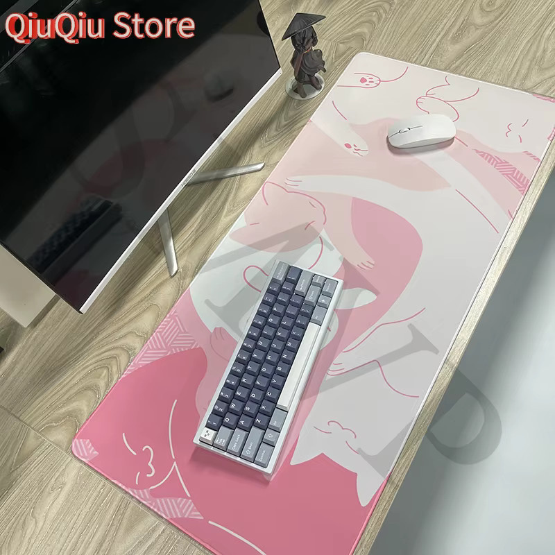 Pink Cat Gaming Mousepad Schreibtischunterlage für Gamer in Pink - Bild 2