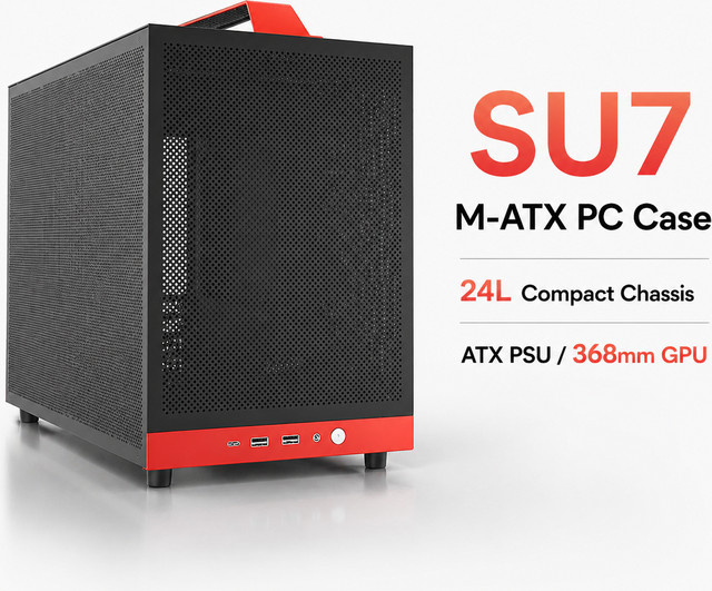 VBNM M-ATX Gaming-Gehäuse in Weiß mit USB-C und Unterstützung für 240mm Wasserkühlung und 368mm GPU - Bild 1