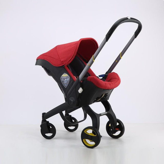 Multifunktionale Babywiege-Kinderwagen von BabyBloom Shop, faltbar und mit drehbarem Sitz, Farbe: Claret - Bild 1