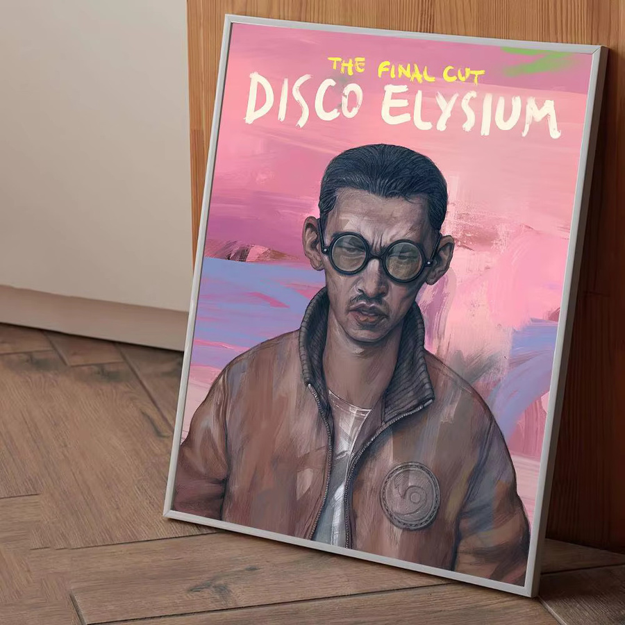 Disco Elysium Videospiel-Poster als Wandkunst-Aufkleber im Retro-Stil, Mehrfarbig, Rechteckig - Bild 4