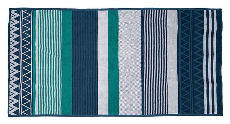 Sympathica Family Strandtuch List Cuba mit blauem Streifenmuster, Breite: 90 cm, Länge: 180 cm - Bild 1