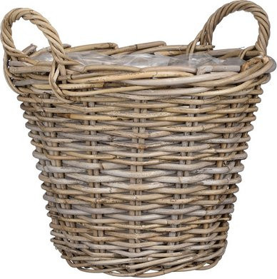 Mica Decorations Korb Marcia aus Rattan in Grau, B/H/T: 40 x 30 x 40 cm - Bild 1