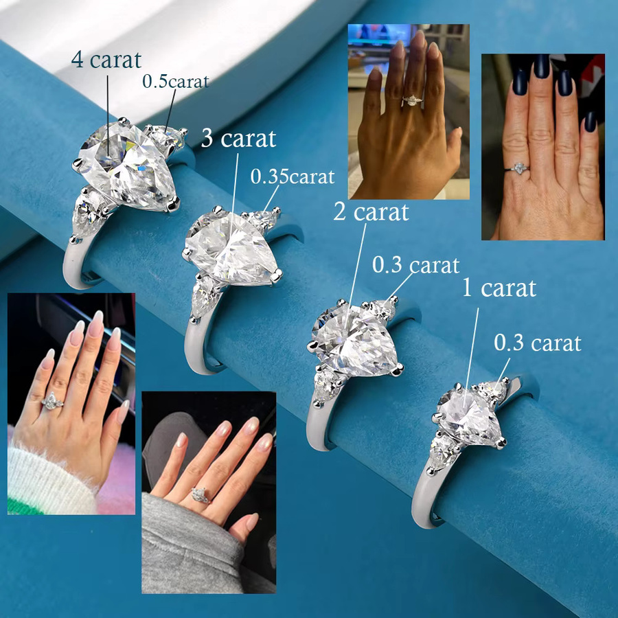 MUXIFC Verlobungsring, 925 Silber vergoldet, Diamant, Damen - Bild 2