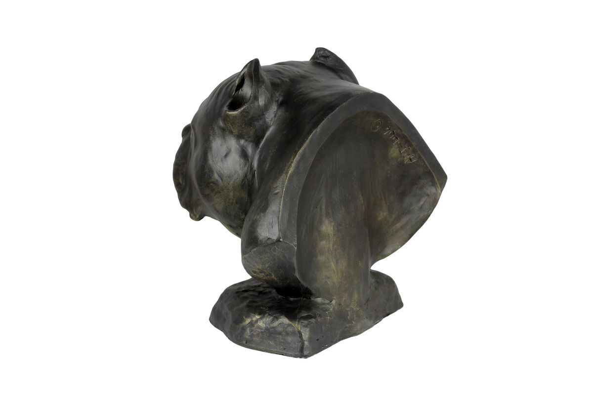 Art-Dog American Bully I Hundebüste aus Kunstharz in Braun zur Dekoration für Garten und Wohnzimmer - Bild 2