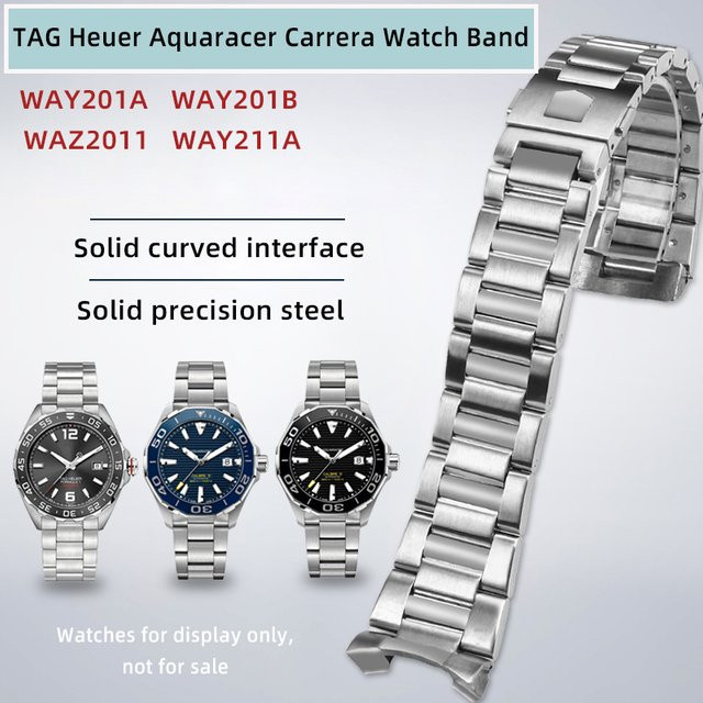 Carrera Uhrenarmband Edelstahl, 22 mm, 24 mm, Herren, Silber - Bild 1