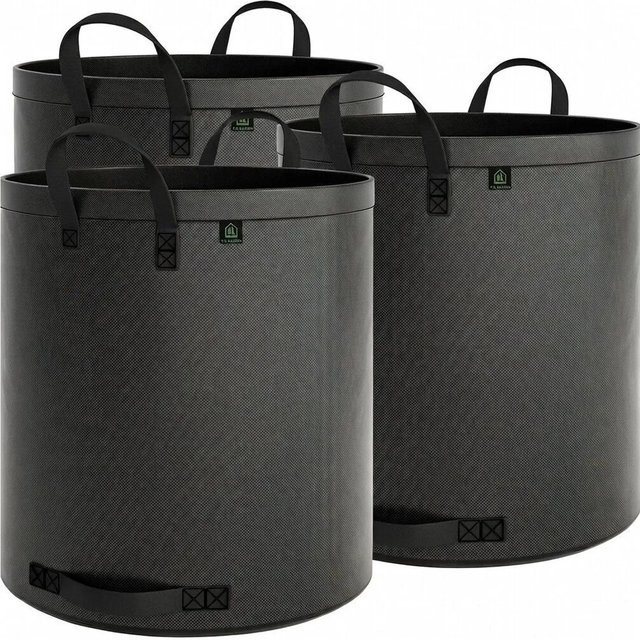TTL GARDEN SUPER SOLID Gartensack 3er Set, 272 l, Schwarz, 200 g/qm, reißfeste Abfallsäcke für Laub und Gras - Bild 1
