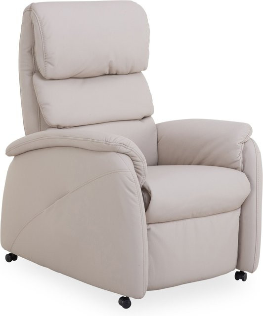 Modern Relaxsessel MONDO ERGOLA aus Leder in Grau mit Armlehnen - Bild 1