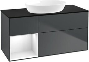 V&B Waschtischunterschrank Finion in Blau und Schwarz lackiert, Breite: 120 cm, Tiefe: 50,1 cm, Höhe: 50,1 cm - Bild 1