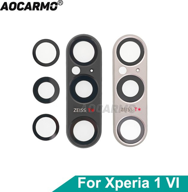 Aocarmo Ersatzteil Rückkameraobjektiv aus Glas mit Ringrahmenhalter für Sony Xperia 1 VI XQ-EC72 XQ-EC54 X1vi - Bild 1