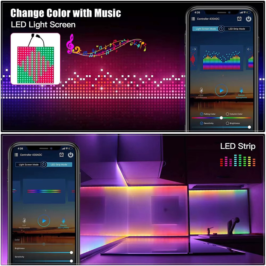 CENFAYA Magic Home LED SPI Controller mit WiFi, Bluetooth und IR Fernbedienung für WS2812B, WS2811 und SK6812 RGBIC adressierbare Pixel mit Musik Sync - Bild 3