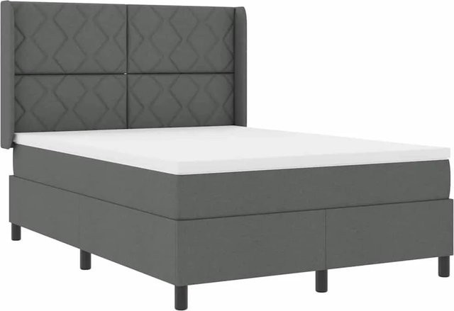 vidaXL LED Boxspringbett mit Matratze Dunkelgrau B/T/H: 160 x 200 x 128 cm - Bild 1