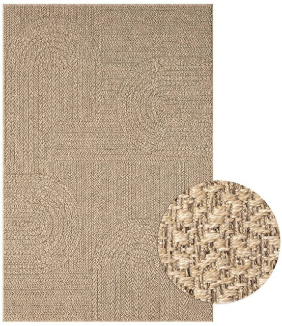 Merinos In-/Outdoor-Teppich Kenzy in Beige, rustikaler Flachgewebe-Stil, B/L: 240 x 340 cm - Bild 1