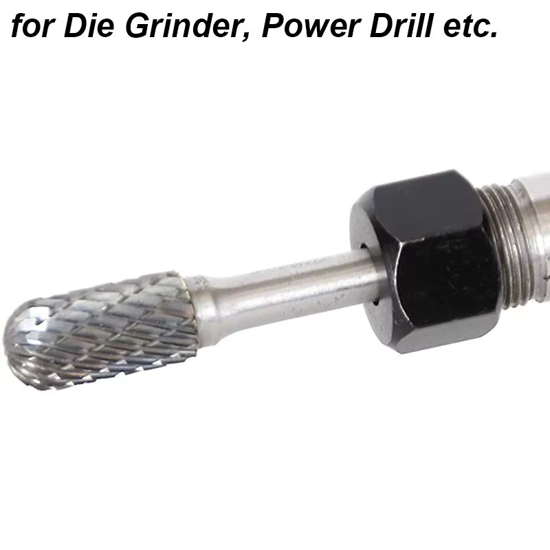 atooltour Wolframkarbid-Rotationsfräser Typ C Kugelkopf Zylinder Silber, 6mm Durchmesser, 1/4 Zoll Schaft, Einzelschnitt-Fräser für Metall - Bild 3