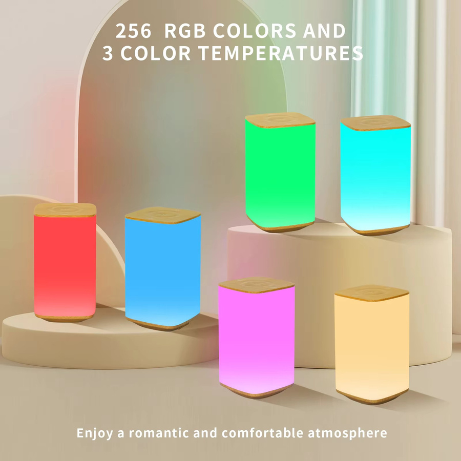 GGBEE Wiederaufladbare LED Touch-Tischlampe mit Fernbedienung, RGB-dimmbares Nachtlicht mit Timer für Schlafzimmer und Wohnzimmer - Bild 3