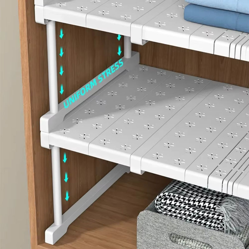 Meltset Kleiderschrank Organizer in Weiß mit verstellbaren Regalen und modernem Design - Bild 5