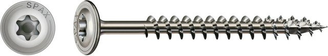 Spax Tellerkopf Holzschraube aus Edelstahl mit T-Star Plus-Antrieb, Farbe Silber, Durchmesser: 8 mm, Länge: 80 mm, 20 Stück - Bild 1