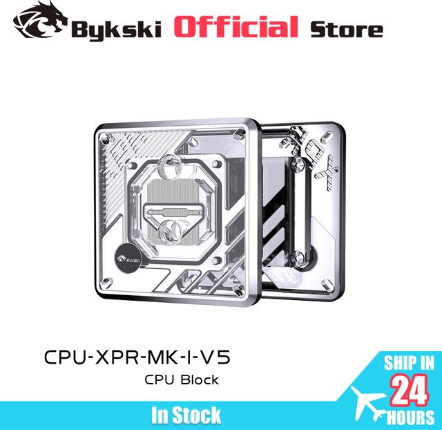 Bykski CPU-XPR-MK-I/M-V5 Mikro-Kanal Wasserblock für Intel LGA1700 und AMD Ryzen 9/7/5 in Schwarz und Transparent - Bild 1