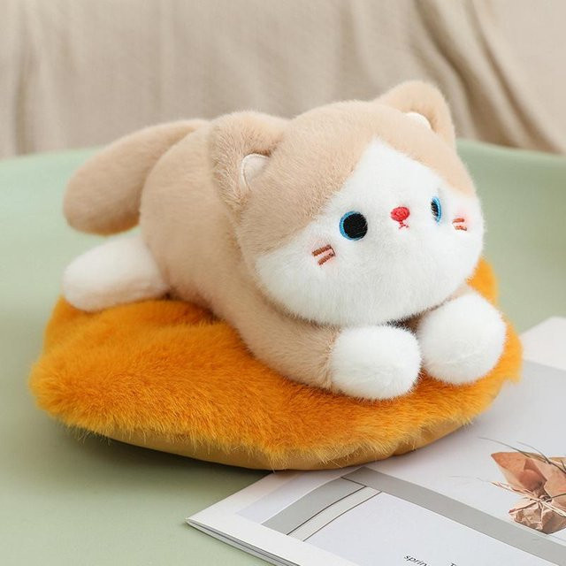 Yiran toy Cartoon Katze Plüschtier, Siamkatze, Braun Schwarz Weiß, 25cm - Bild 1