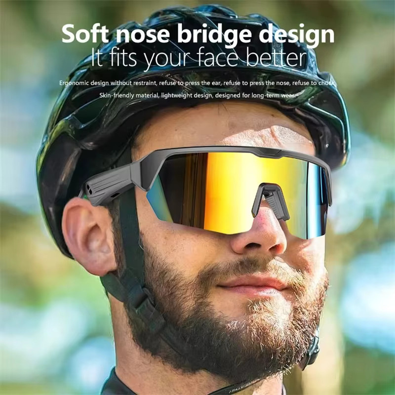 Luxuglow Bluetooth Smart Sonnenbrille mit Audio-Funktion und Headset für Sport und Radfahren in Blau - Bild 3