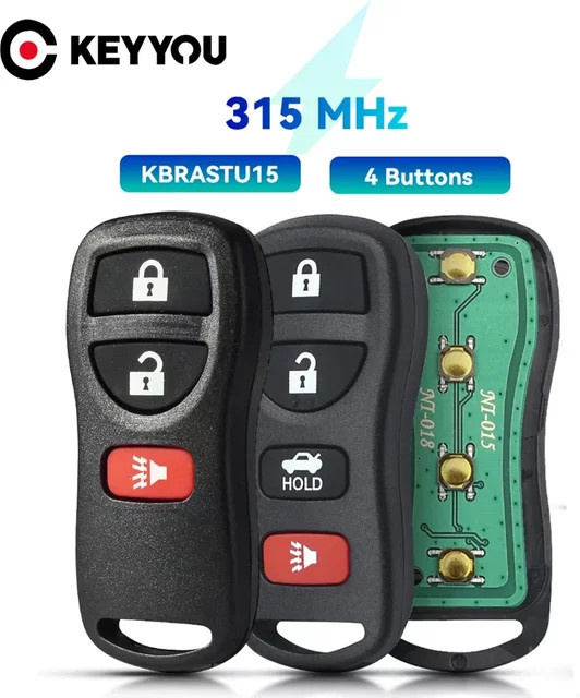 Keyyou 2er-Set KBRASTU15 315MHz ID46 Fernbedienung für Nissan Armada, Frontier, Murano, Pathfinder, Quest, Titan und Xterra in Schwarz - Bild 1