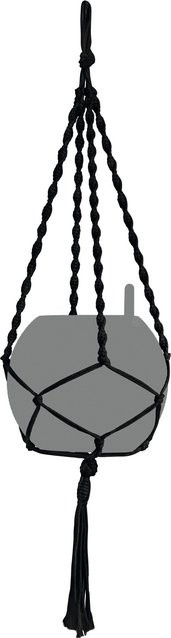 Lechuza Makramee Hängeampel Cotton Boho in Schwarz, Breite: 22 cm, Tiefe: 14 cm - Bild 1