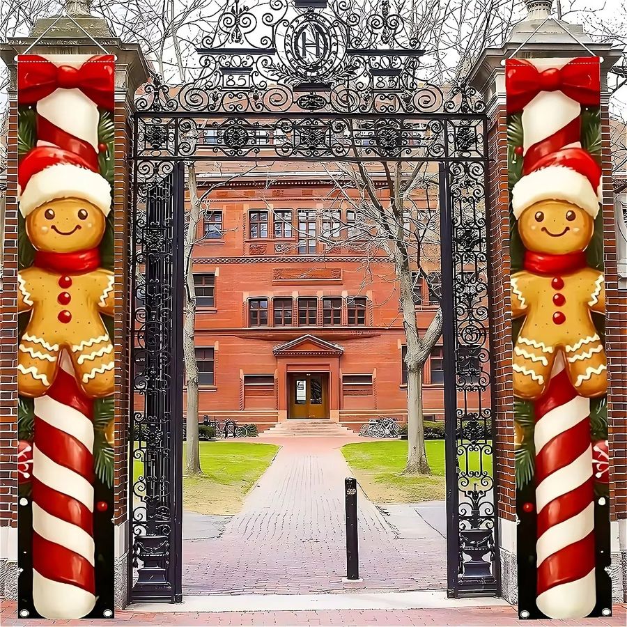 VIKAMA Weihnachts-Türbanner mit Lebkuchenmann als hängende Dekoration für die Familie in Multicolor - Bild 5