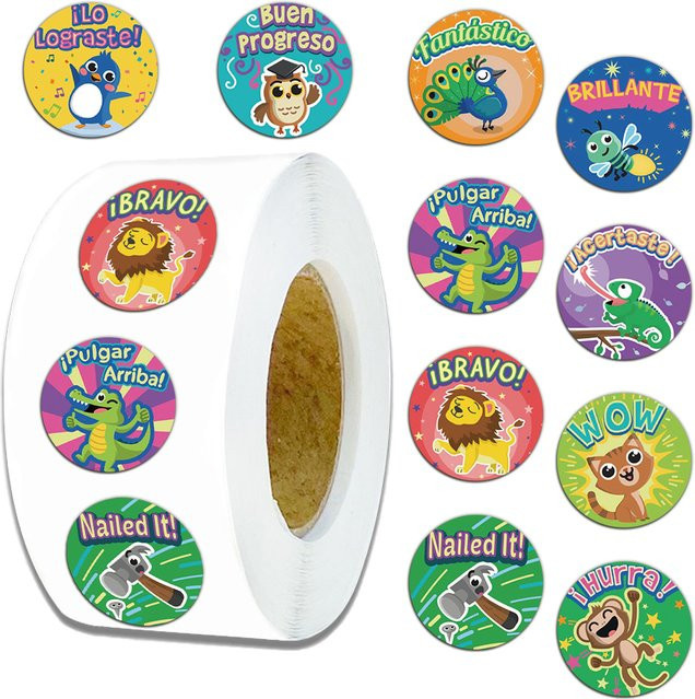 500 Stück Cartoon Dichtungsaufkleber in Multicolour als dekorative Geschenkaufkleber für Kinder - Bild 1