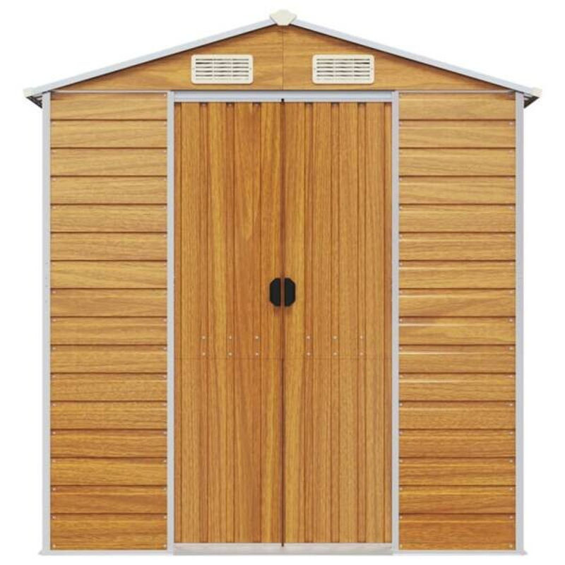 vidaXL Gartenhaus aus verzinktem Stahl in Braun B/H/T: 191 x 198 x 130 cm - Bild 2