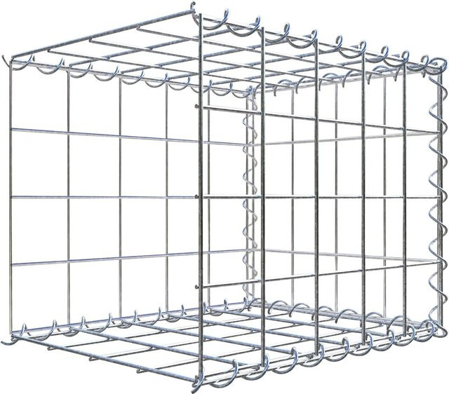 Gabiona Gabione-Anbaukorb Typ 2 aus Stahl in Silbergrau, B/T/H: 40 x 50 x 40 cm, Maschenweite 10 x 10 cm - Bild 1