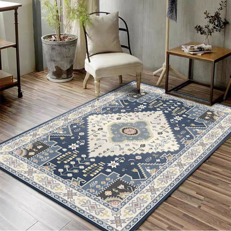 Vikama Marokkanischer Teppich im Boho-Stil, Blau, Rutschfest für Wohnzimmer und Schlafzimmer - Bild 2