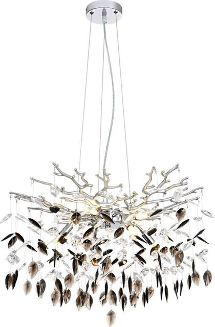 Globo Lighting Pendelleuchte Danna in Chrom und Silber, Material Metall und Kunststoff, H: 120 cm, Durchmesser: 60 cm, 8 G9 Brennstellen - Bild 1