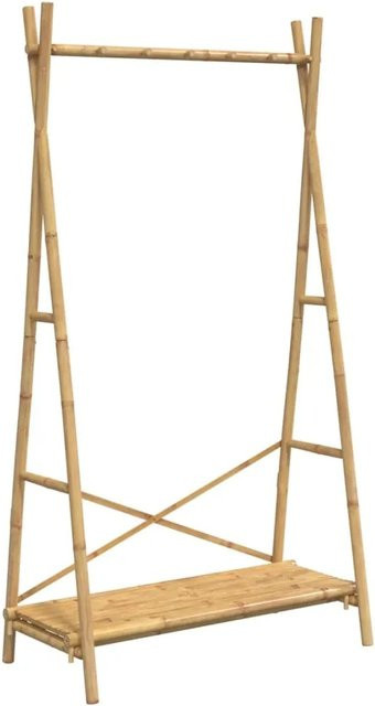 vidaXL Kleiderständer mit Ablage aus Bambus in Braun, B/T/H: 102 x 50 x 190 cm - Bild 1