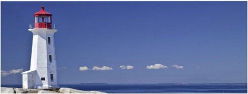 mySPOTTI Badrückwand Lighthouse in Blau, B/H: 140 x 45 cm - Bild 1