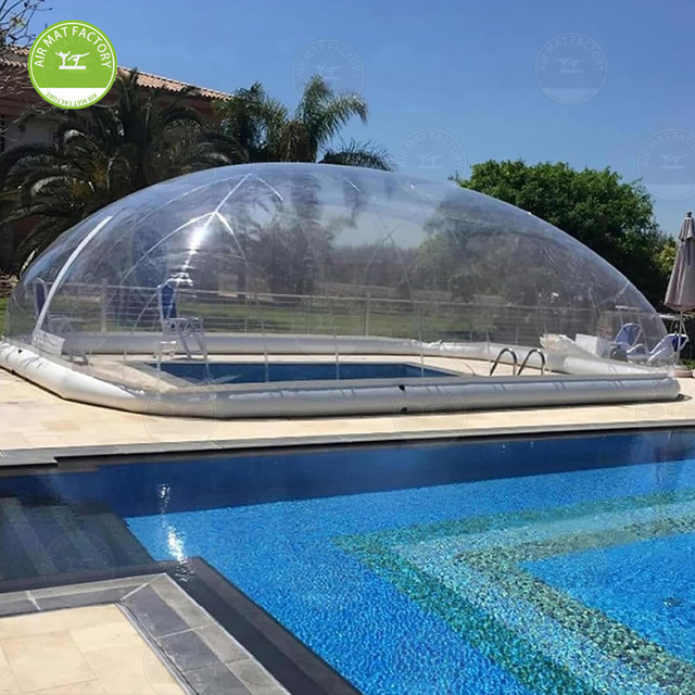 Transparente aufblasbare Poolabdeckung als kommerzielles Kuppelzelt für Wind- und Schneeschutz im Wasserpark - Bild 1