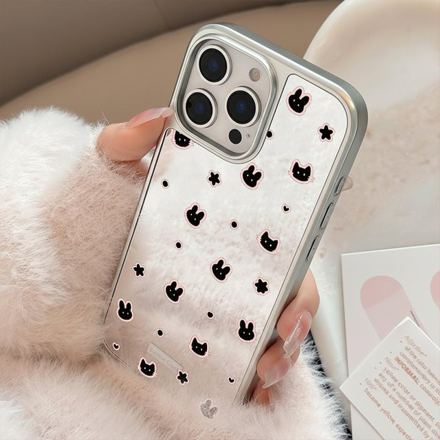 DecoPhone AIR PLUS Sturzsichere Handyhülle mit Hasen- und Katzen-Spiegel für iPhone 11 bis iPhone 17 Pro Max - Bild 1