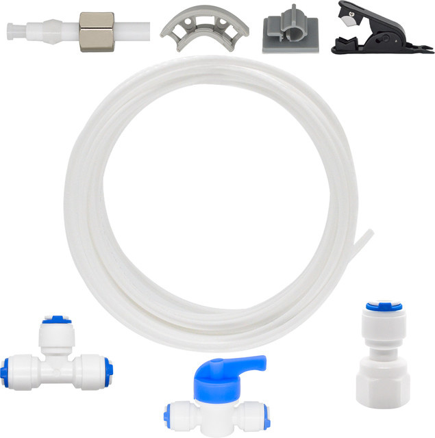 YQBS 1/4 Zoll AD Push-to-Connect Wasserfilter Installationsset für Kühlschrank und RO-Umkehrosmose mit 20 Fuß 1/4 Rohr - Bild 1