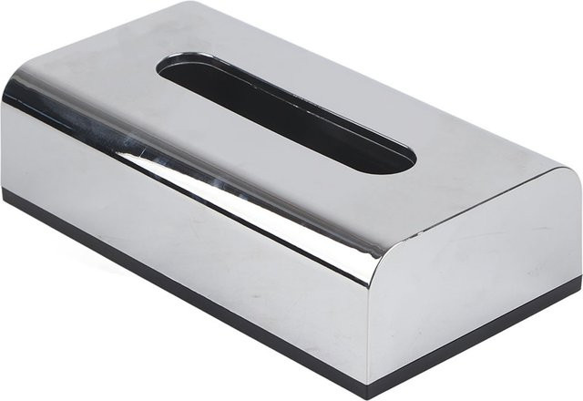 TOPINCN Taschentuchbox aus Kunststoff und Metall in Silber, B/T/H: 24 x 13,5 x 7 cm - Bild 1
