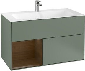 V&B Finion Waschtischunterschrank mit Wandbeleuchtung, Farbe: Lackiert, Breite: 99,6 cm, Tiefe: 49,8 cm - Bild 1