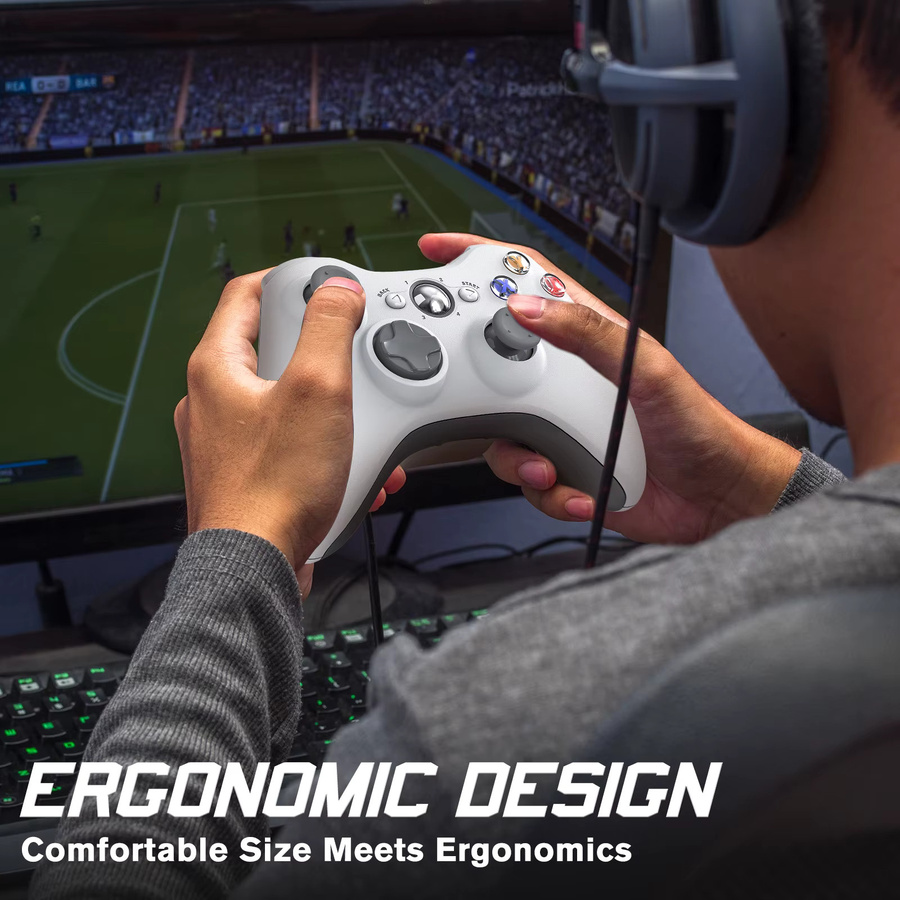 Bonadget 2,4G Wireless-Gamecontroller für Xbox 360 und PC in Weiß mit Dual-Vibration und Turbo-Funktion - Bild 6