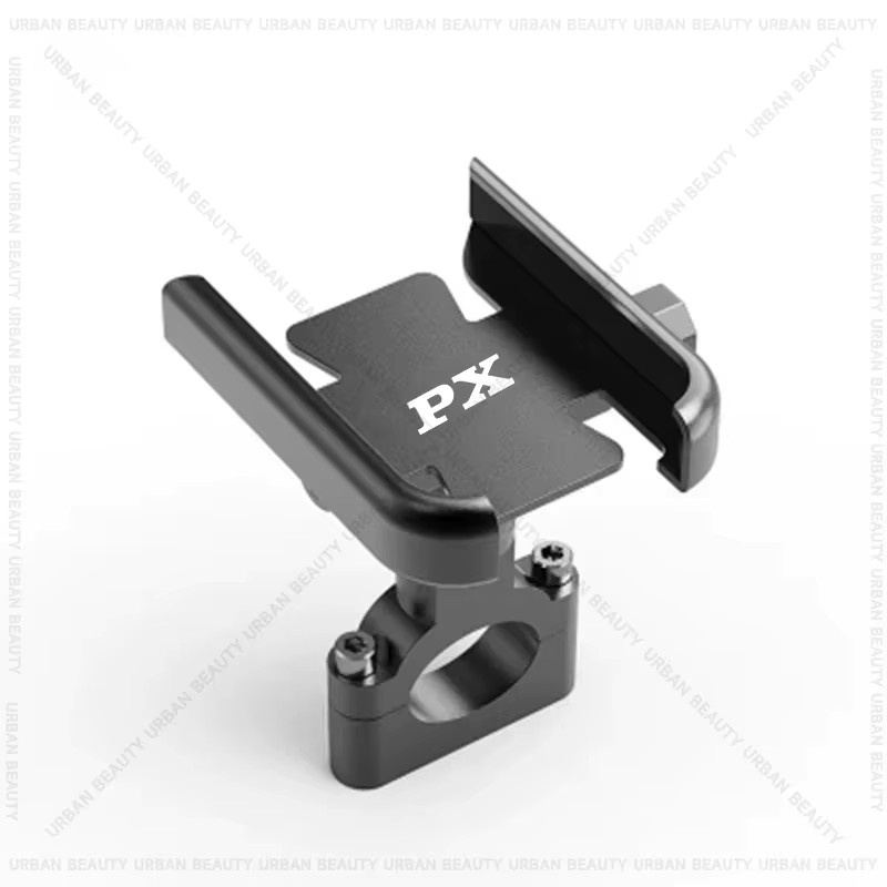 Motorrad Handyhalterung für Vespa PX80 PX 125 PX 150 PX 200 PX Custom mit GPS-Halterung für Rückspiegel oder Lenker in Schwarz - Bild 3