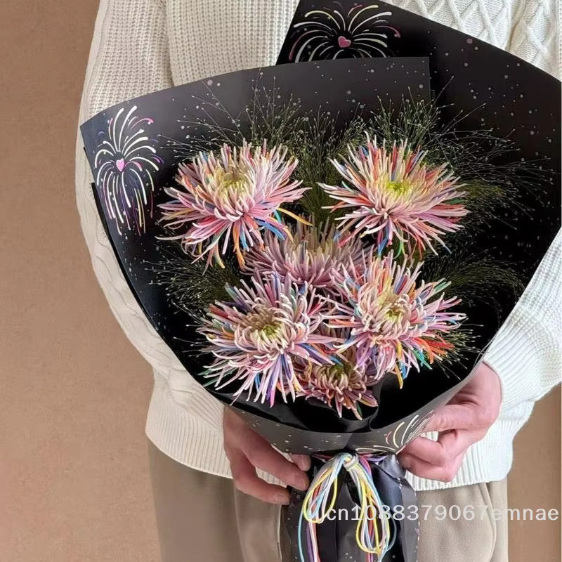 ZYAS Seidenpapier für Blumenstraußverpackungen, 10 Stück, Schwarz, Breite: 49 cm, Höhe: 35 cm - Bild 2